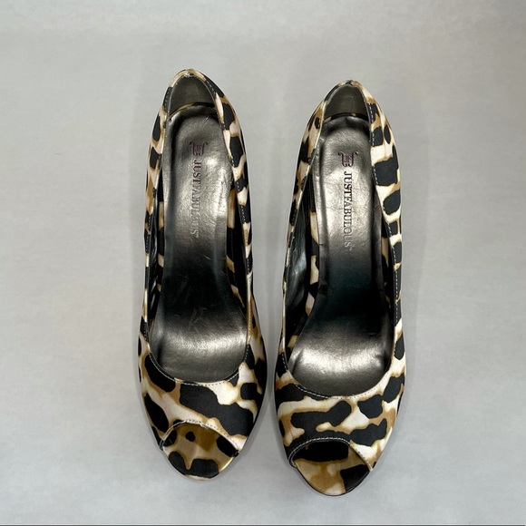 Just Fabulous Leopard Peep Toe Platform Pumps (9) - Picture 4 of 7